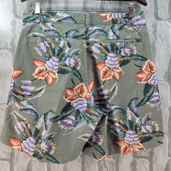 Vintage Reyn Spooner Shorts Pleated Front Hawaiian Floral Cotton Mens 34 Golf - Picture 6 of 7